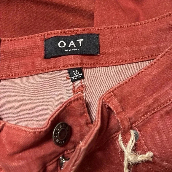 OAT New York Women's Size 25 High Rise Skinny Ankle Jeans in Rust - Picture 6 of 7